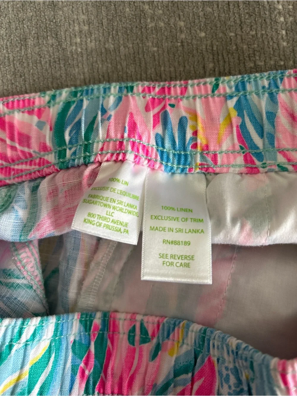 Lily Pulitzer Linen Shorts Bermudas Size Xs Pull On Tropical